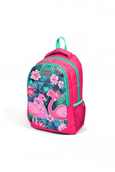 Coral High Kids Neon Mercan Su Yeşili Flamingo Desenli Okul Sırt Çantası 14377