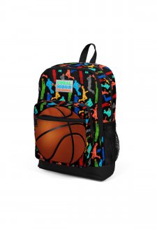 Coral High Kids Siyah Basketbol Desenli Dört Bölmeli Okul Sırt Çantası 23471